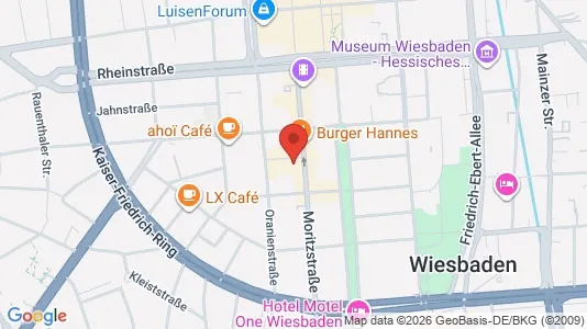 Apartments for rent i Wiesbaden - kort over placeringen