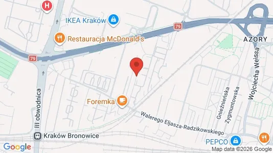 Rooms for rent i Kraków Krowodrza - kort over placeringen