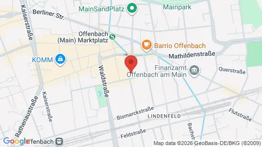 Apartments for rent i Offenbach am Main - kort over placeringen