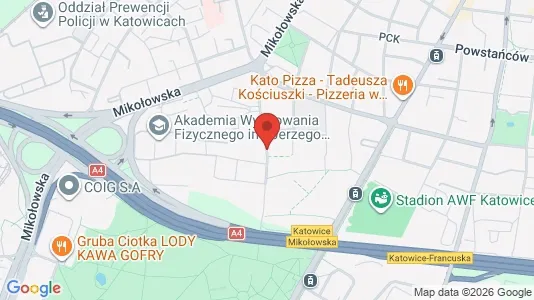Rooms for rent i Katowice - kort over placeringen