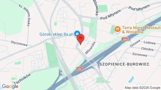 Rooms for rent i Katowice - kort over placeringen