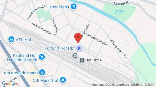 Apartments for rent i Hof - kort over placeringen