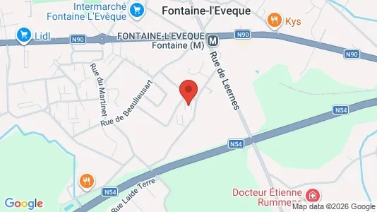 Apartments for rent i Fontaine-l'Evêque - kort over placeringen