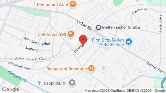Apartments for rent i Gießen - kort over placeringen
