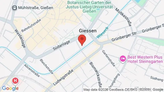 Apartments for rent i Gießen - kort over placeringen