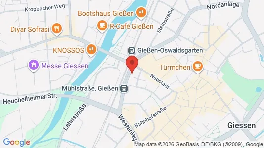 Apartments for rent i Gießen - kort over placeringen
