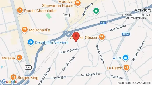Apartments for rent i Verviers - kort over placeringen