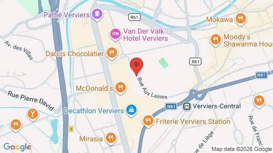 Apartments for rent i Verviers - kort over placeringen