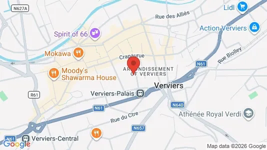Apartments for rent i Verviers - kort over placeringen