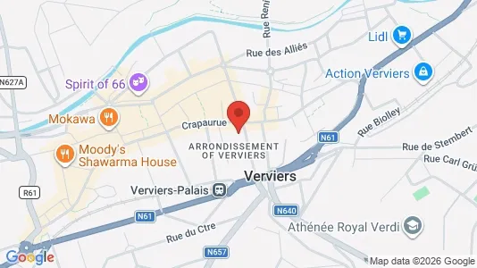 Apartments for rent i Verviers - kort over placeringen