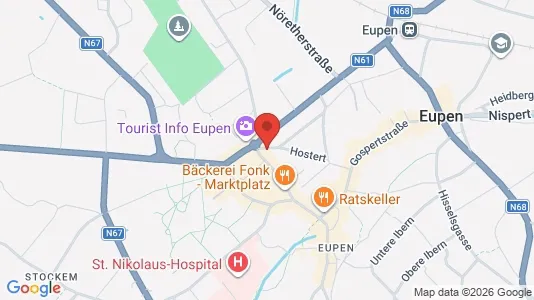 Apartments for rent i Eupen - kort over placeringen