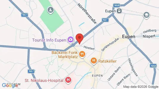 Apartments for rent i Eupen - kort over placeringen