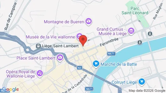 Apartments for rent i Luik - kort over placeringen