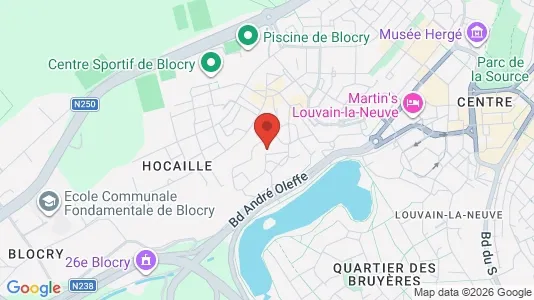 Apartments for rent i Ottignies-Louvain-la-Neuve - kort over placeringen