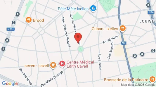 Apartments for rent i Brussels Elsene - kort over placeringen