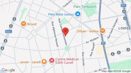 Apartments for rent i Brussels Elsene - kort over placeringen