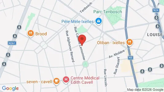 Apartments for rent i Brussels Elsene - kort over placeringen