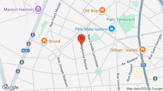 Apartments for rent i Brussels Elsene - kort over placeringen