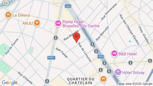 Apartments for rent i Brussels Elsene - kort over placeringen