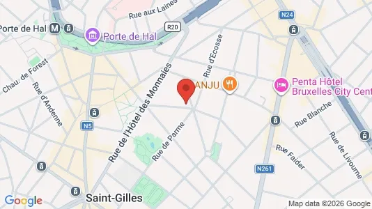 Apartments for rent i Brussels Sint-Gillis - kort over placeringen