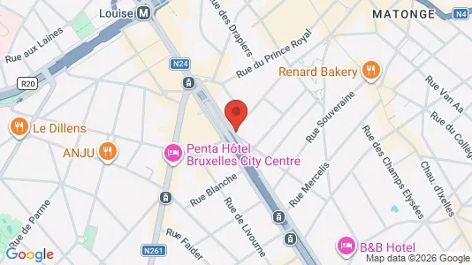 Apartments for rent i Brussels Elsene - kort over placeringen