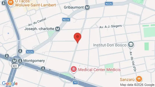 Apartments for rent i Brussels Sint-Lambrechts-Woluwe - kort over placeringen