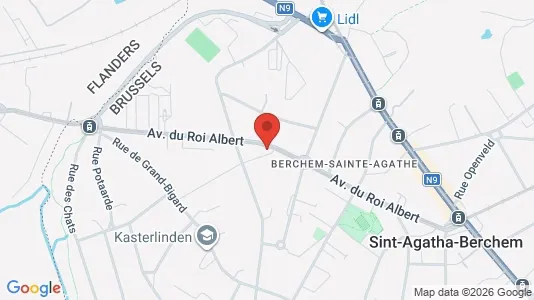 Apartments for rent i Brussels Sint-Agatha-Berchem - kort over placeringen