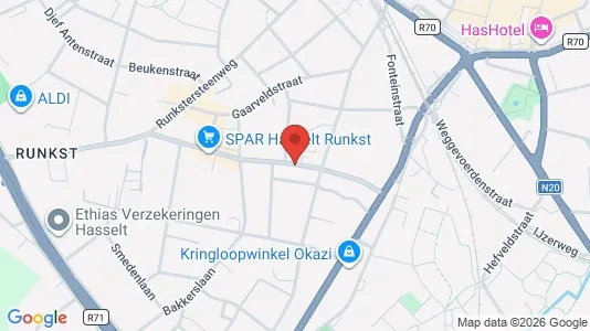Rooms for rent i Hasselt - kort over placeringen
