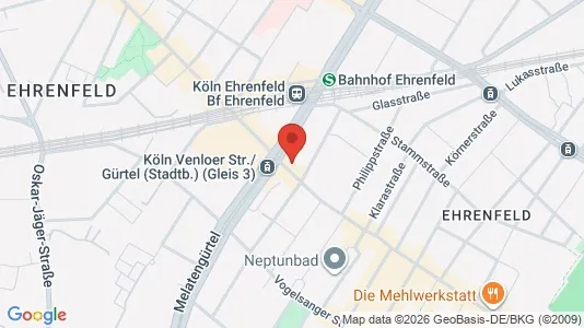 Apartments for rent i Cologne Ehrenfeld - kort over placeringen