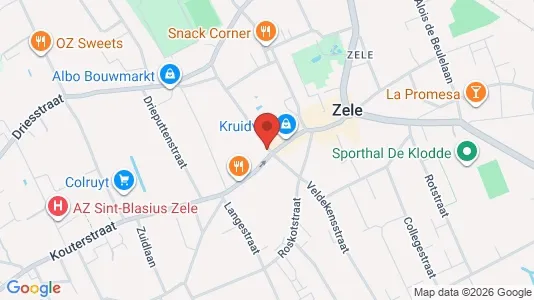 Apartments for rent i Zele - kort over placeringen