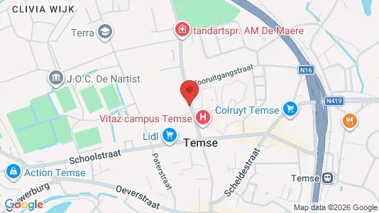 Rooms for rent i Temse - kort over placeringen