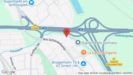 Apartments for rent i Dusseldorf - kort over placeringen