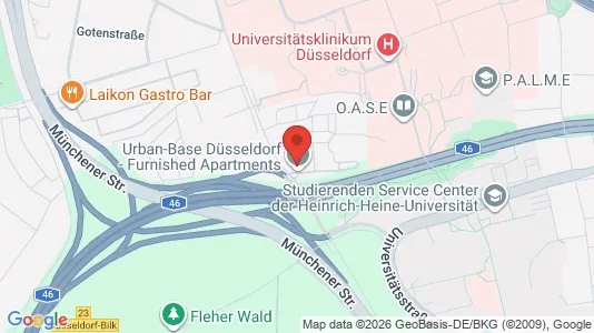 Apartments for rent i Dusseldorf - kort over placeringen