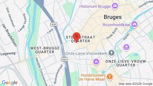 Apartments for rent i Brugge - kort over placeringen