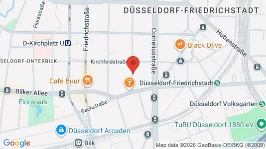 Apartments for rent i Dusseldorf - kort over placeringen