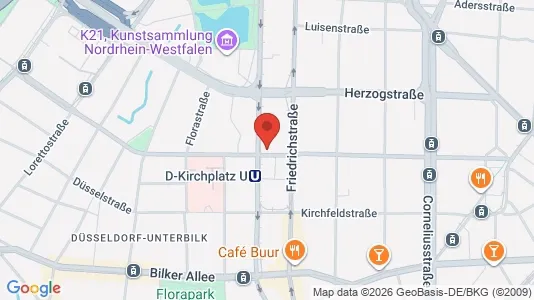 Apartments for rent i Dusseldorf - kort over placeringen