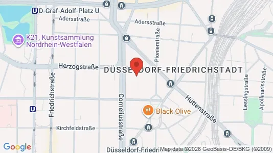 Apartments for rent i Dusseldorf - kort over placeringen