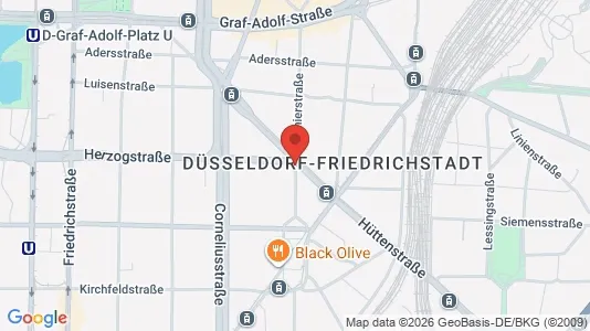 Apartments for rent i Dusseldorf - kort over placeringen