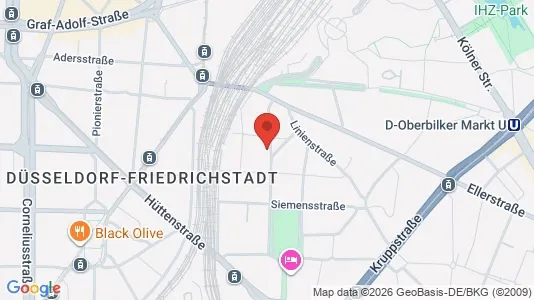 Rooms for rent i Dusseldorf - kort over placeringen