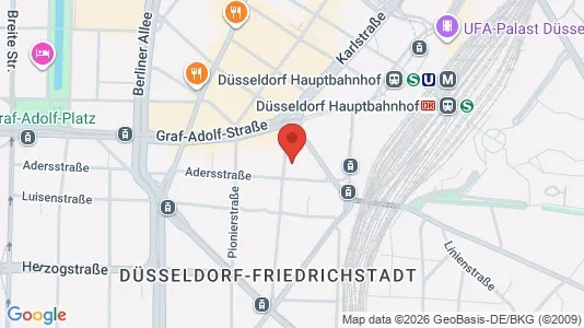 Rooms for rent i Dusseldorf - kort over placeringen