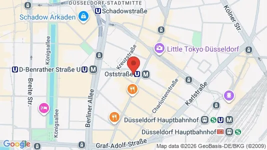 Apartments for rent i Dusseldorf - kort over placeringen