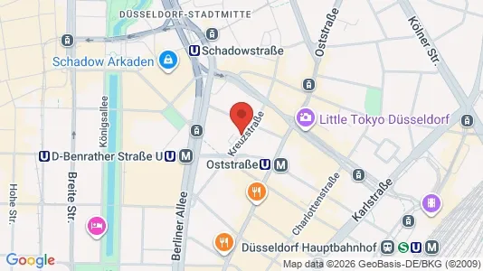 Apartments for rent i Dusseldorf - kort over placeringen