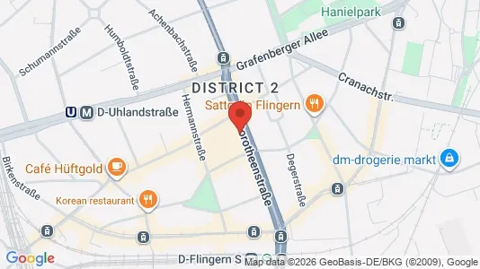 Apartments for rent i Dusseldorf - kort over placeringen