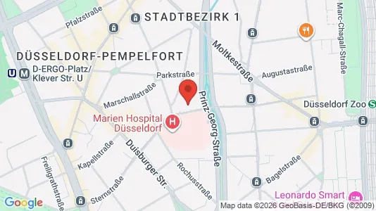 Apartments for rent i Dusseldorf - kort over placeringen