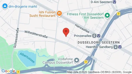Apartments for rent i Dusseldorf - kort over placeringen