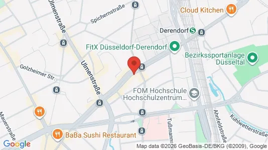 Apartments for rent i Dusseldorf - kort over placeringen
