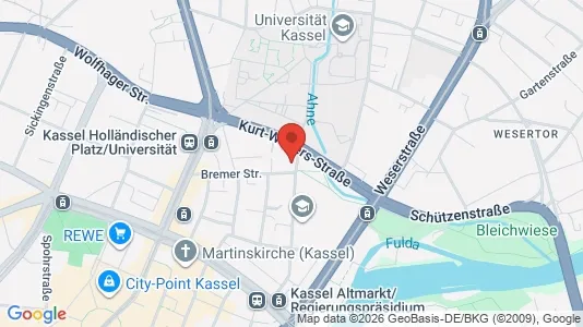 Rooms for rent i Kassel - kort over placeringen