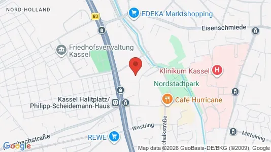 Apartments for rent i Kassel - kort over placeringen
