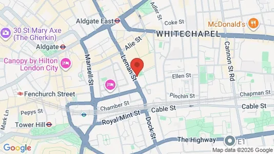 Apartments for rent i London E1 - kort over placeringen