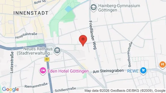 Apartments for rent i Göttingen - kort over placeringen